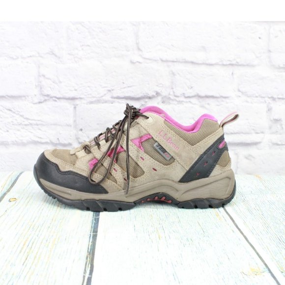 L.L. Bean Shoes - LL Bean Brown Pink Leather Mesh Tek 2.5 WP Trail Hiking Sneakers 6 M